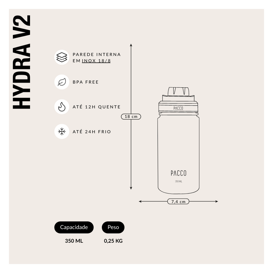 Garrafa Térmica Hydra V2 Estampada 350ml