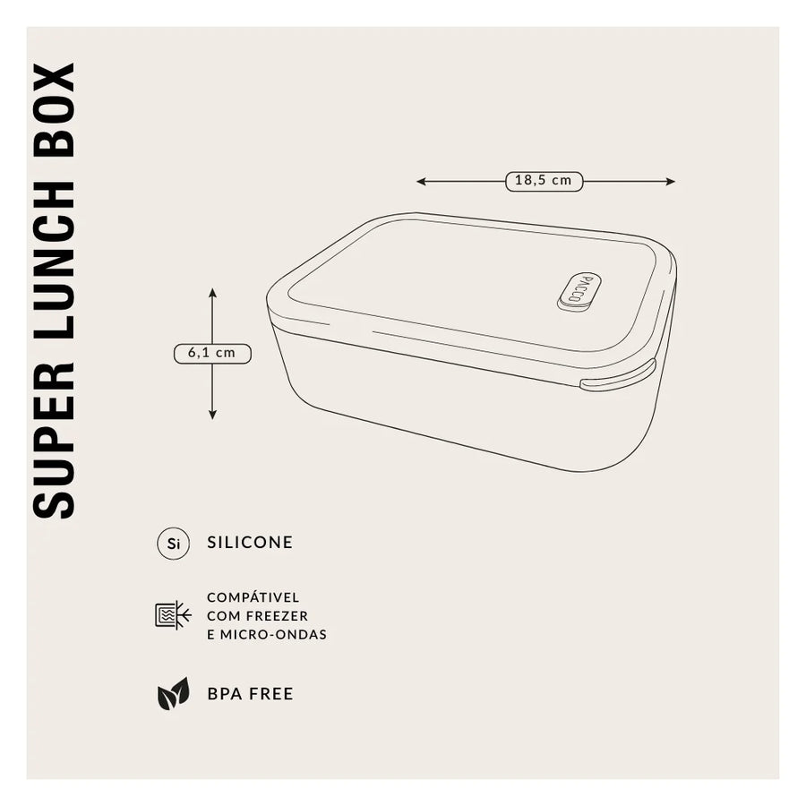 Super Lunch Box - Recipiente de Silicone com Divisória 950ml