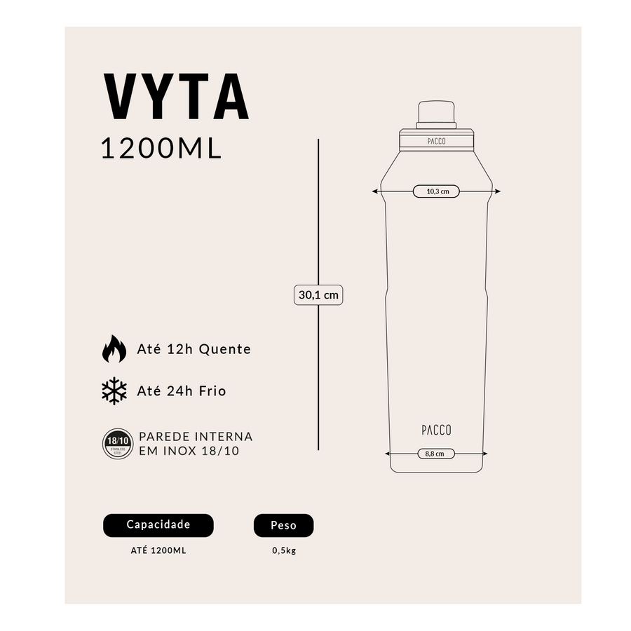 Garrafa Térmica Vyta 1200ml
