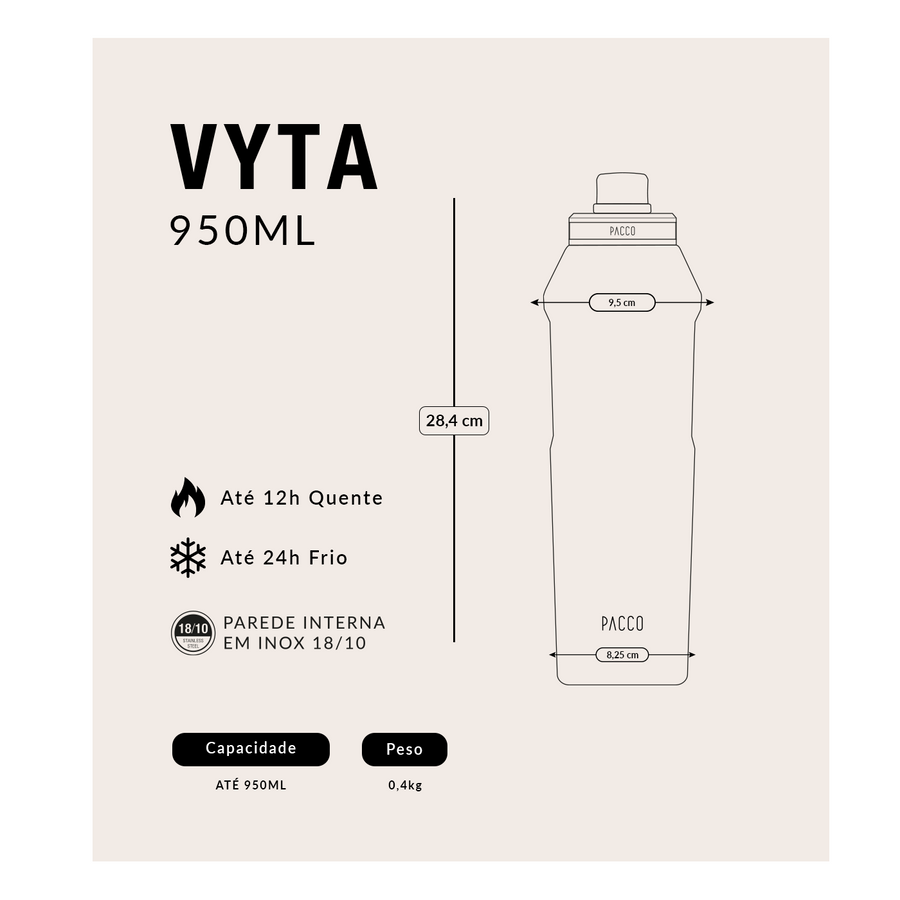 Garrafa Térmica Vyta 950ml