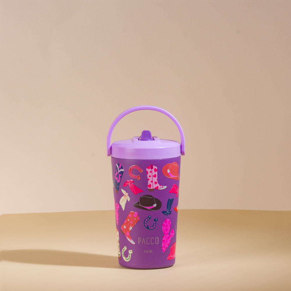 Copo Térmico SuperCup Mini Estampado com Canudo 410ml