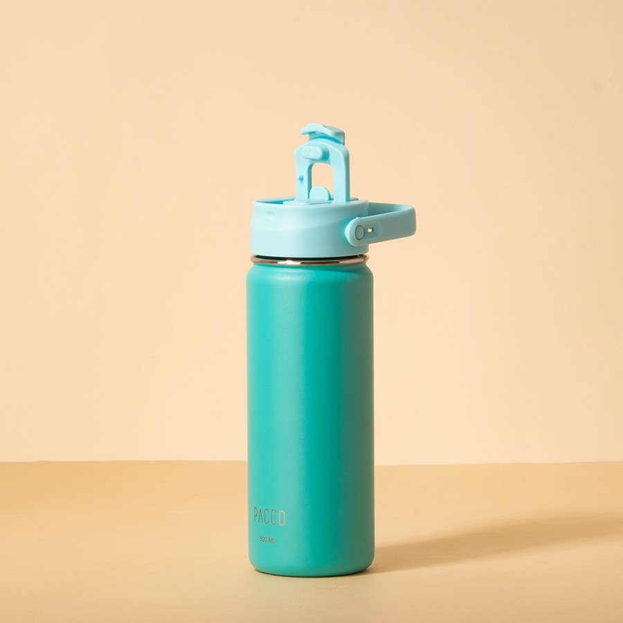 Hydra Duo - Garrafa Térmica Hydra V2 Turquesa 500ml e Tampa Duo Nuvem