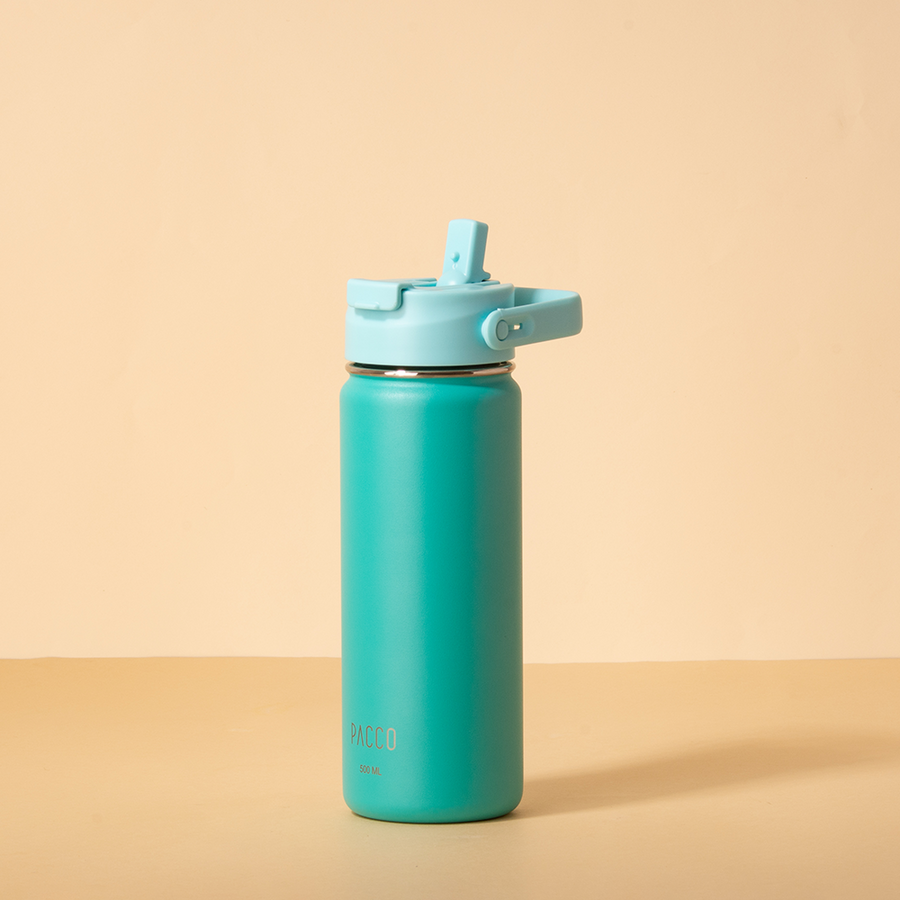 Hydra Duo - Garrafa Térmica Hydra V2 Turquesa 500ml e Tampa Duo Nuvem