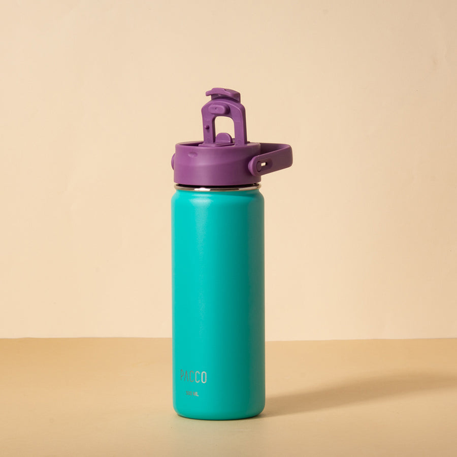 Hydra Duo - Garrafa Térmica Hydra V2 Turquesa 500ml e Tampa Duo Uva