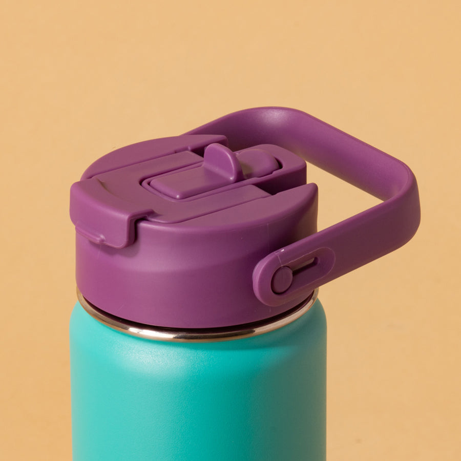 Hydra Duo - Garrafa Térmica Hydra V2 Turquesa 500ml e Tampa Duo Uva