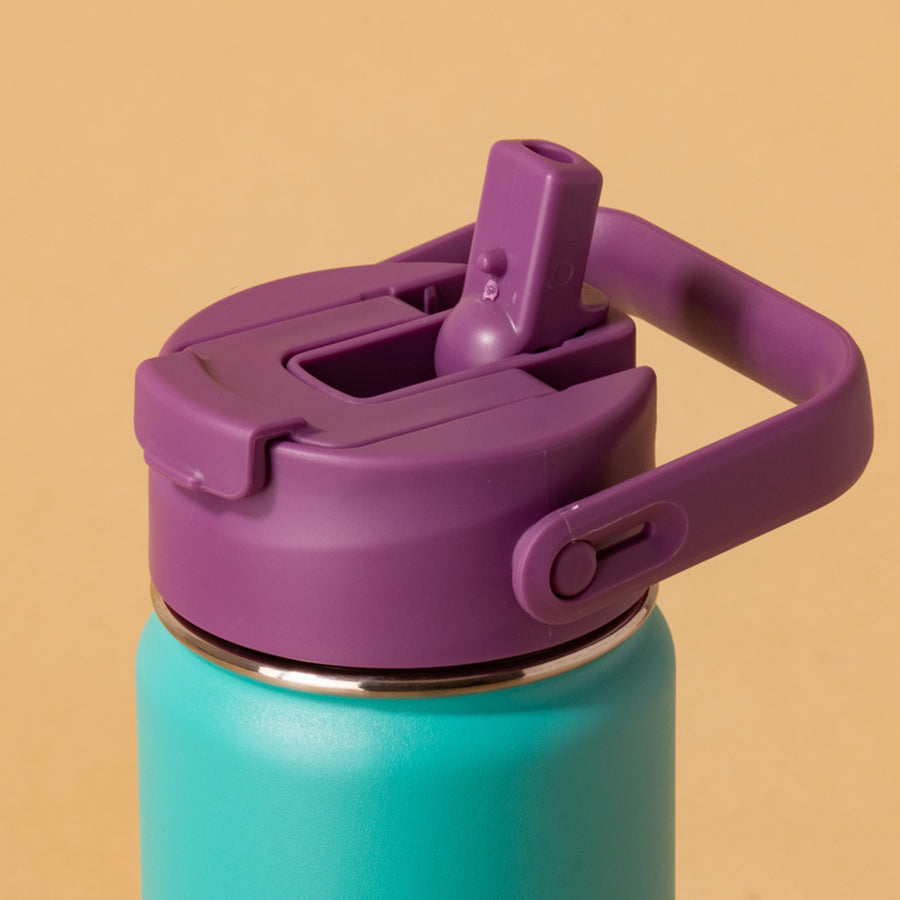 Hydra Duo - Garrafa Térmica Hydra V2 Turquesa 500ml e Tampa Duo Uva