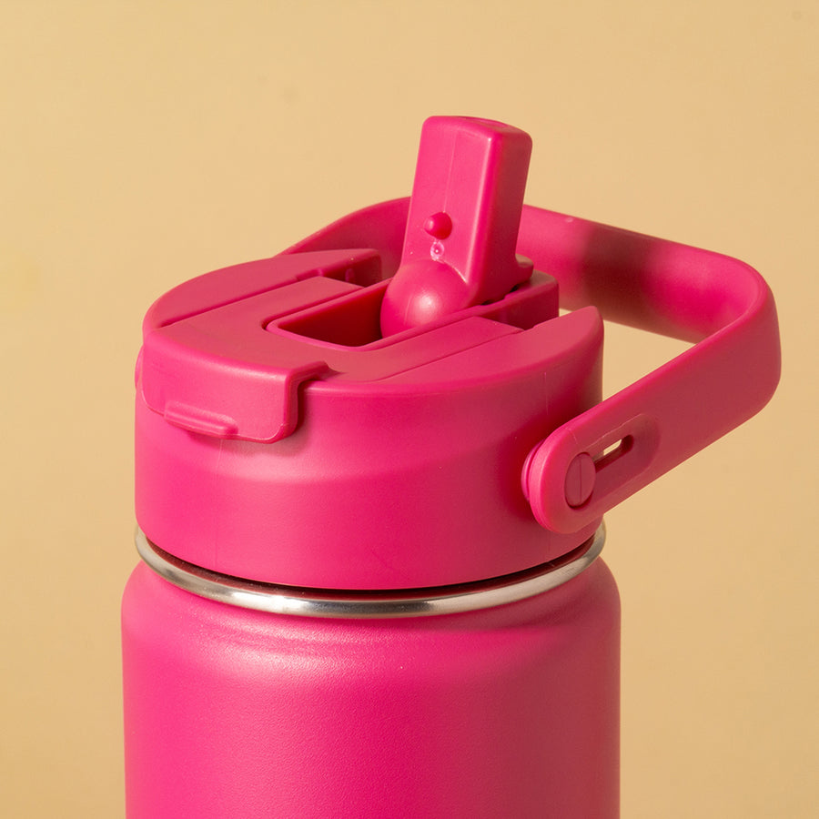 Hydra Duo - Garrafa Térmica Hydra V2 Fúcsia 650ml e Tampa Duo Fúcsia