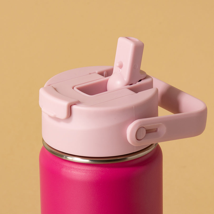 Hydra Duo - Garrafa Térmica Hydra V2 Fúcsia 650ml e Tampa Duo Sweet Rose