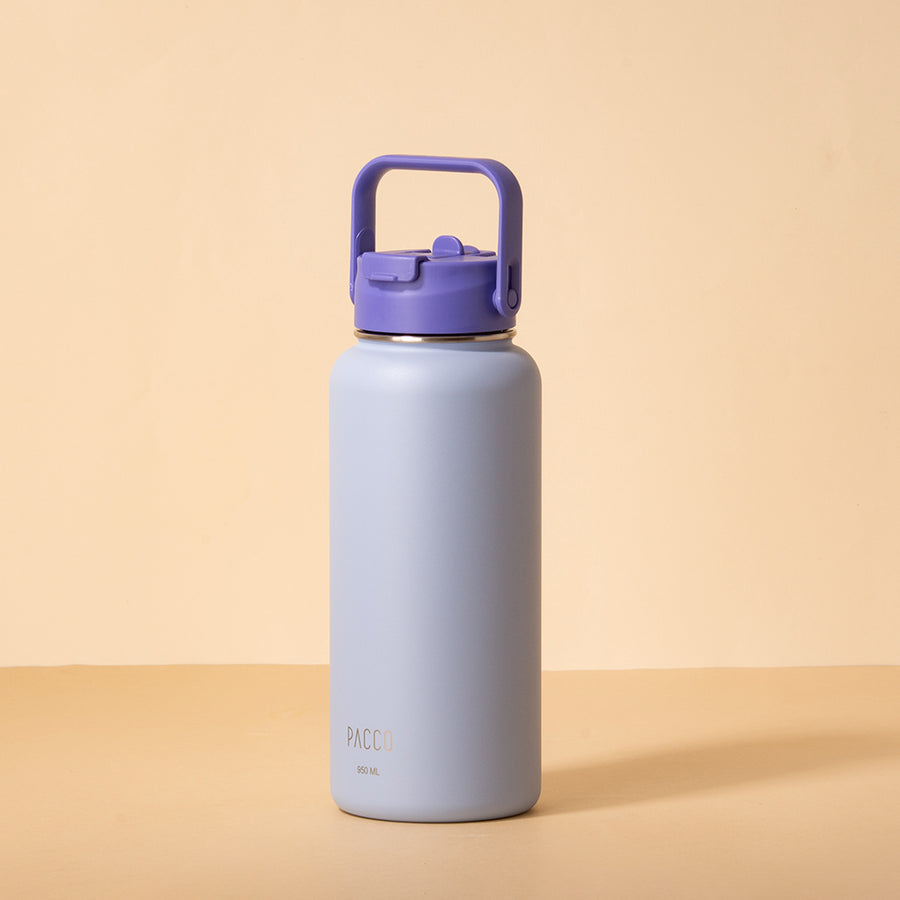 Hydra Duo - Garrafa Térmica Hydra V2 Lavanda 950ml e Tampa Duo Trust Blue