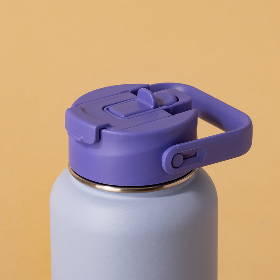 Hydra Duo - Garrafa Térmica Hydra V2 Lavanda 950ml e Tampa Duo Trust Blue