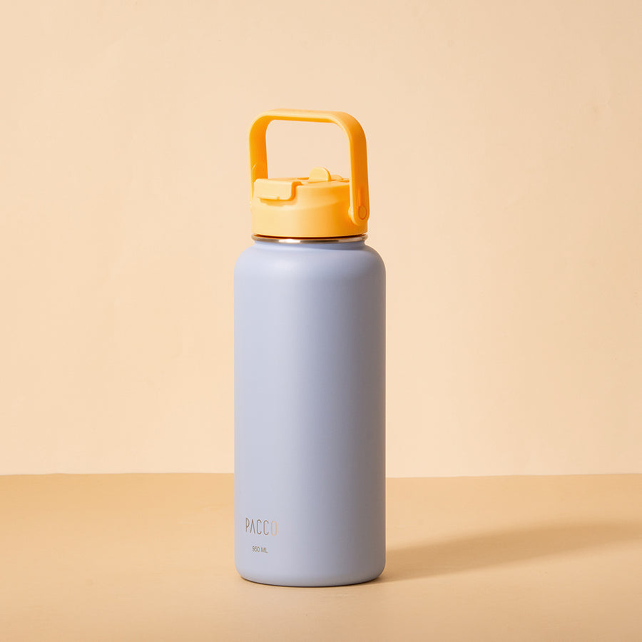 Hydra Duo - Garrafa Térmica Hydra V2 Lavanda 950ml e Tampa Duo Yellow Crush