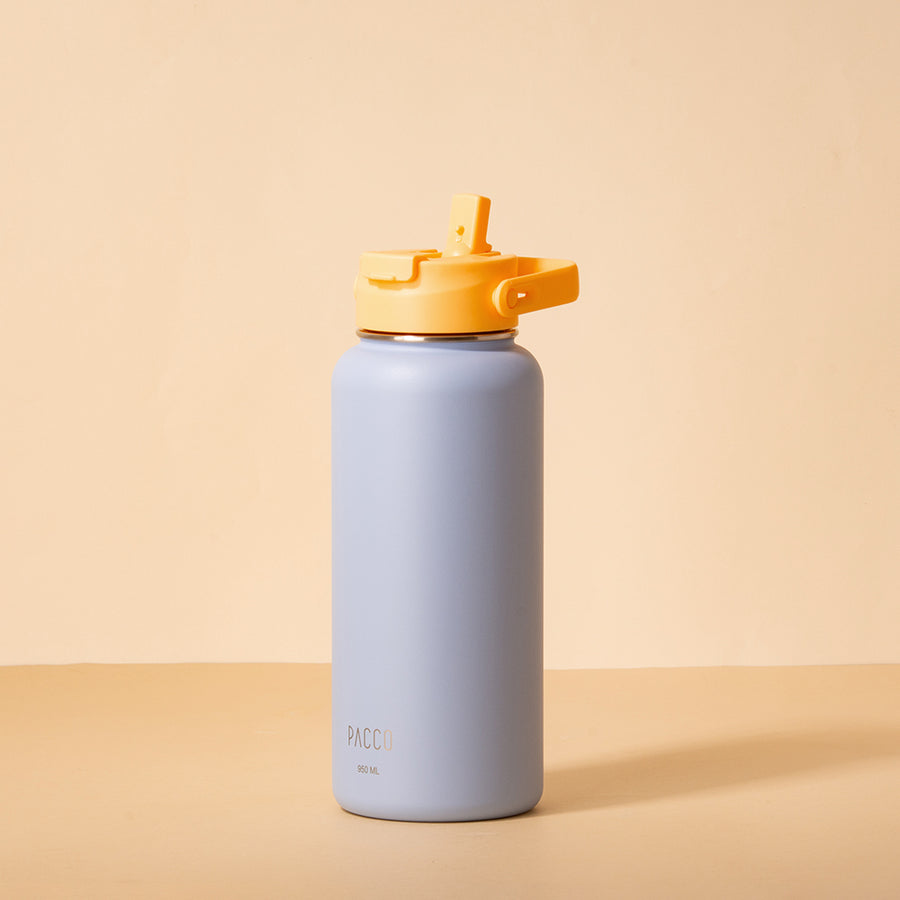 Hydra Duo - Garrafa Térmica Hydra V2 Lavanda 950ml e Tampa Duo Yellow Crush