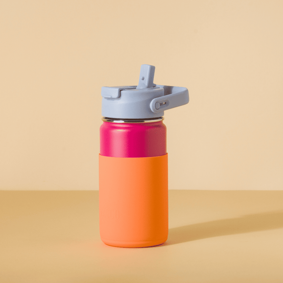 Kit Garrafa Térmica Hydra V2 350ml Fúcsia com Tampa Duo e Capa Regular