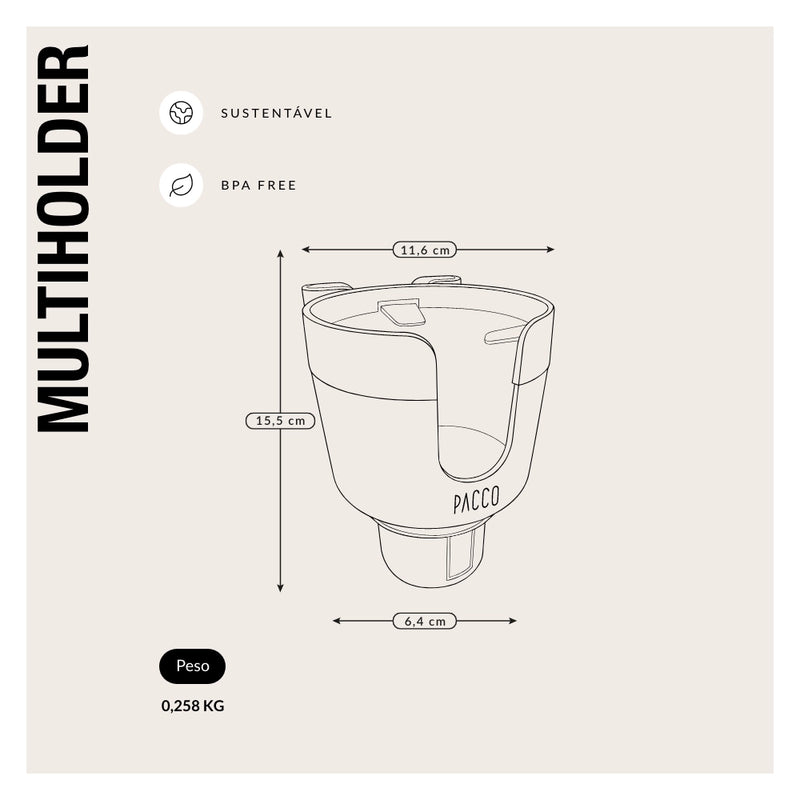 Multiholder - Suporte de Garrafa para Carro