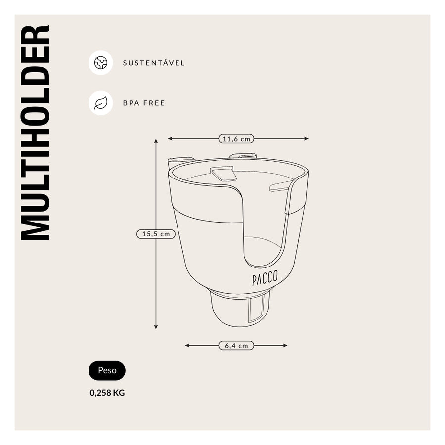 Multiholder - Suporte de Garrafa para Carro