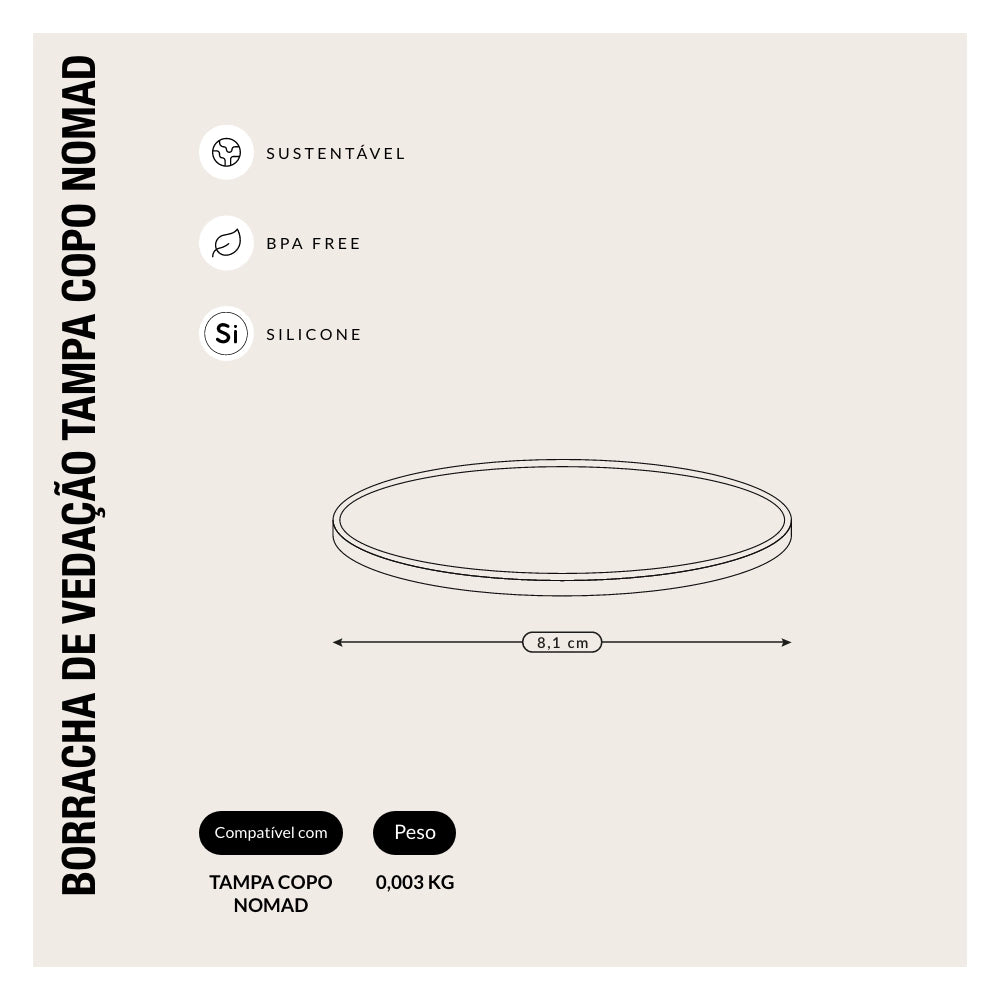 Borracha Vedação para Tampa Nomad