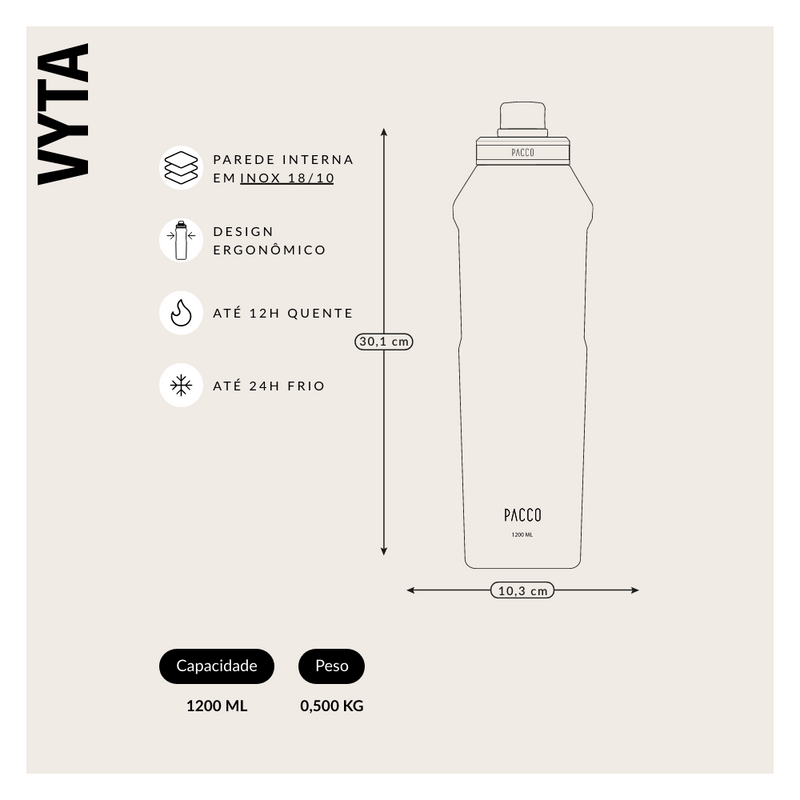 Garrafa Térmica Vyta Iron Man 1200ml