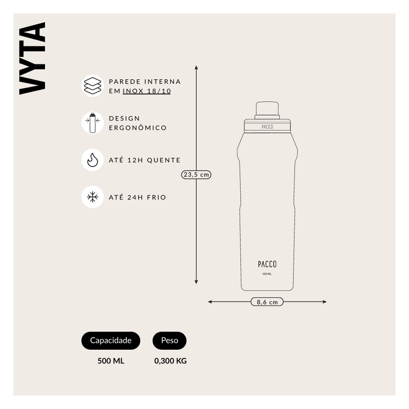Garrafa Térmica Vyta 500ml