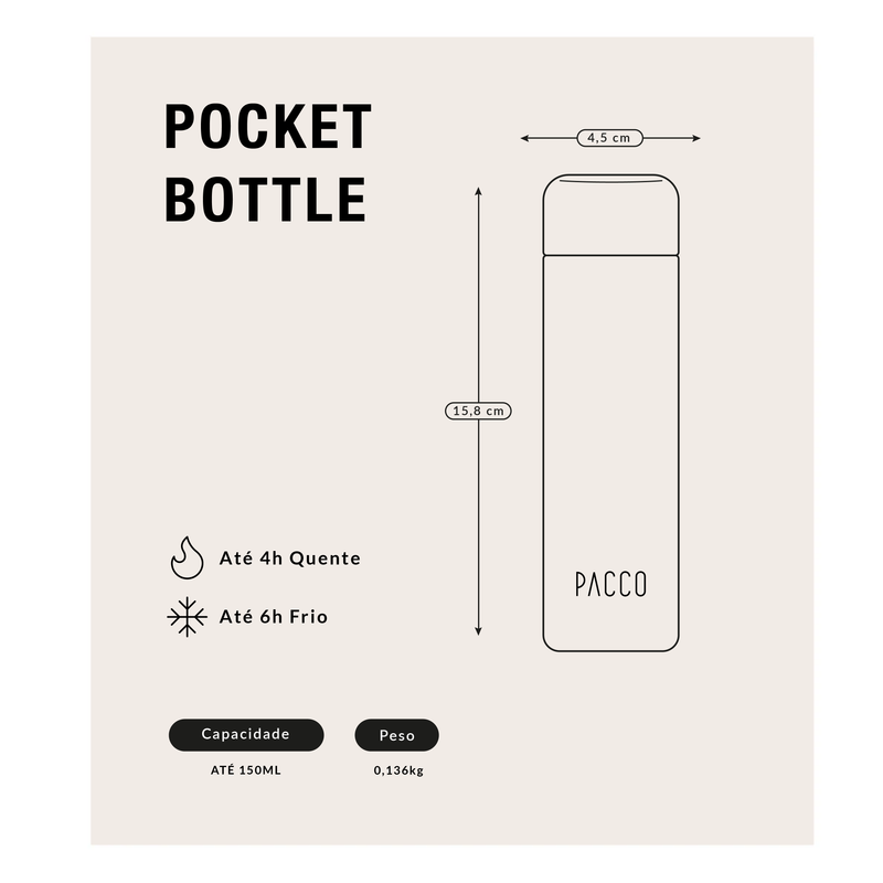 Pocket Bottle | Mini Garrafa Térmica – 150ml