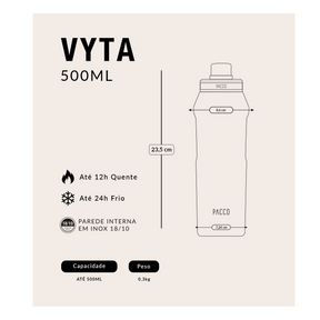 Garrafa Térmica Vyta 500ml | PEDRAS PRECIOSAS  com Cristais da Swarovski