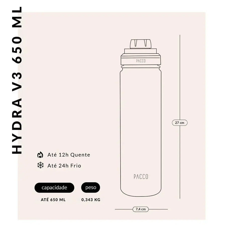 Garrafa Térmica Hydra V3 650ml | PURETASTE®