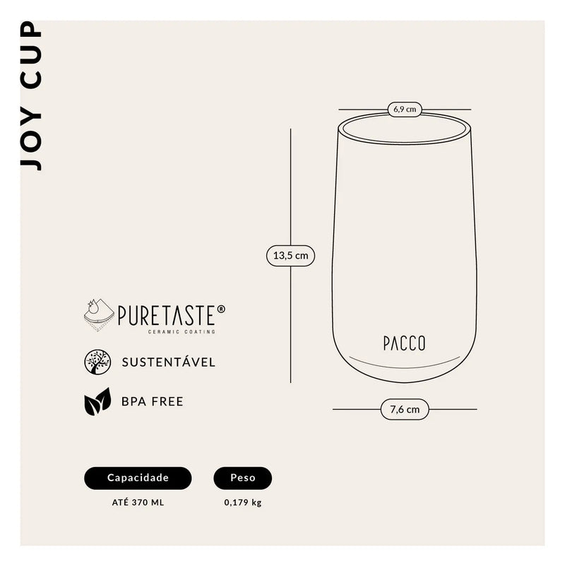 Conjunto Copo Térmico Joy Cup 370ml