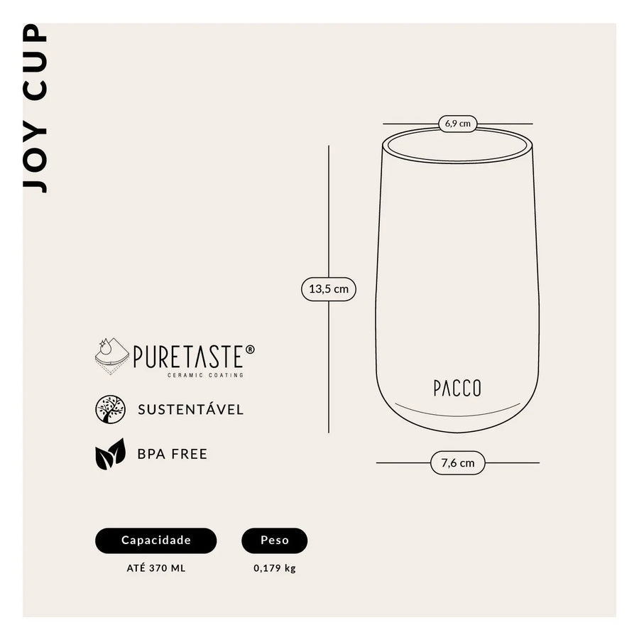 Conjunto Copo Térmico Joy Cup 370ml