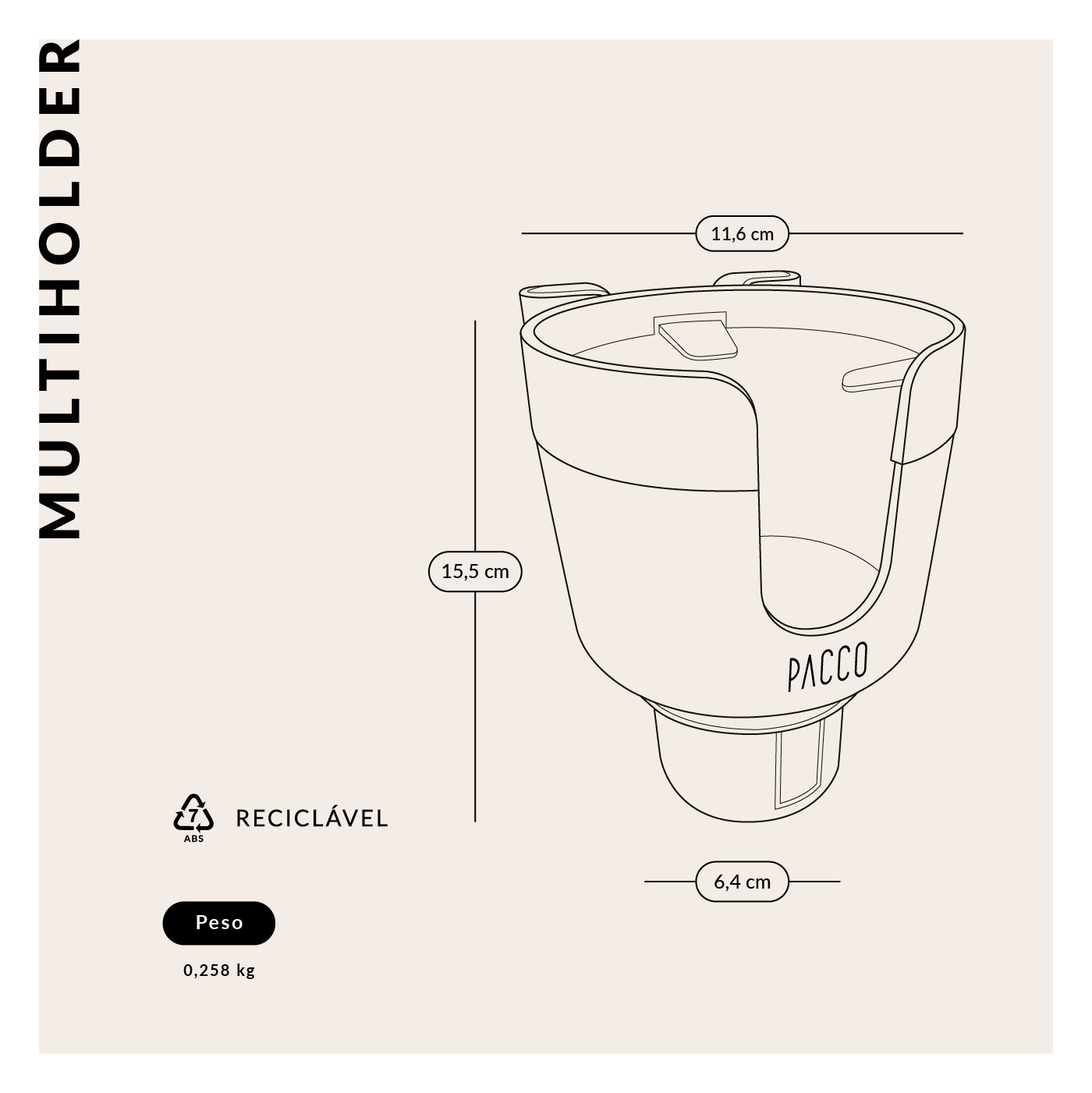 Multiholder - Suporte de Garrafa para Carro