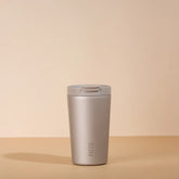 Copo Térmico Nomad 410ml PACCO na cor Fendi com acabamento em aço inox escovado e tampa hermética.