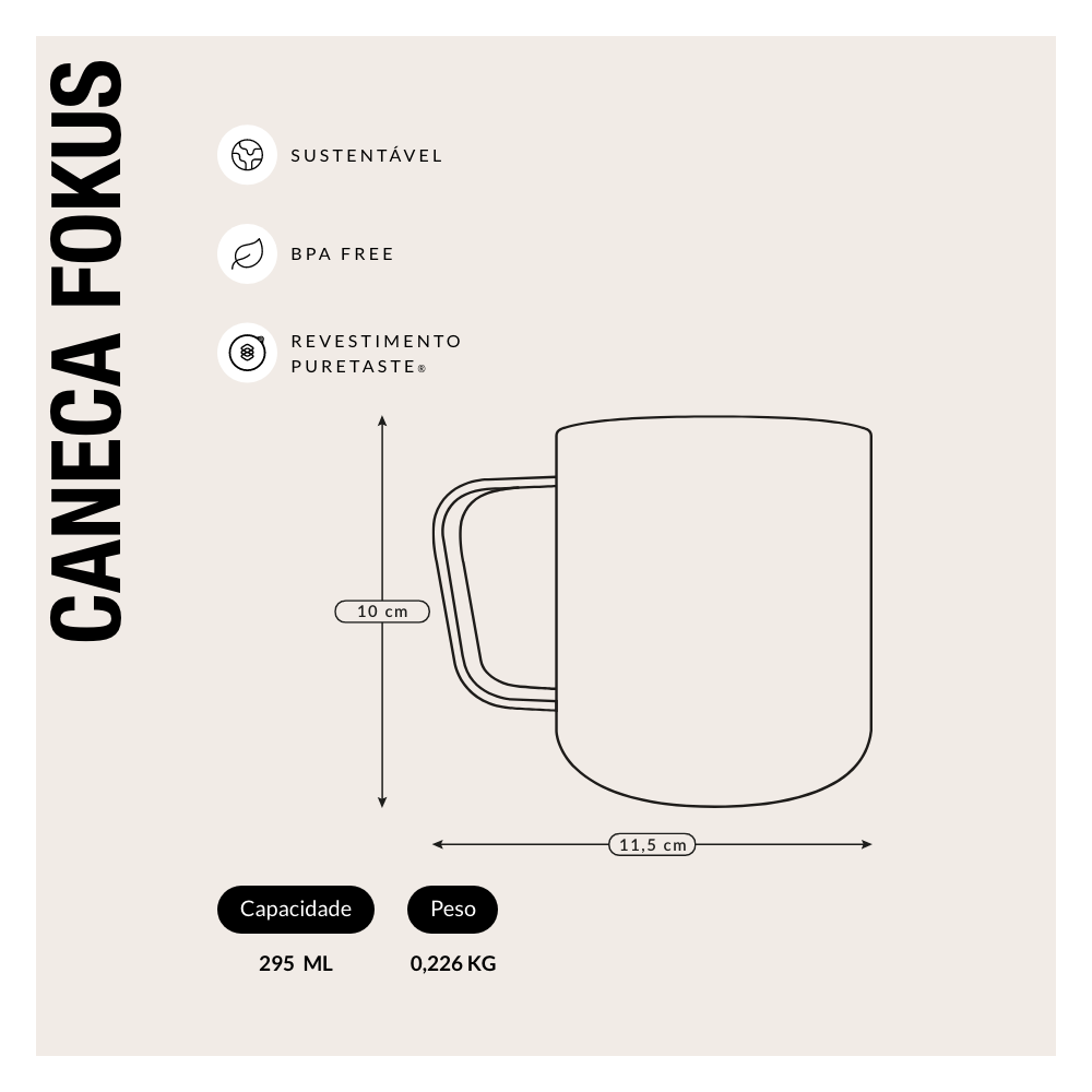 Caneca Térmica Fokus com tampa Fendi | PACCO