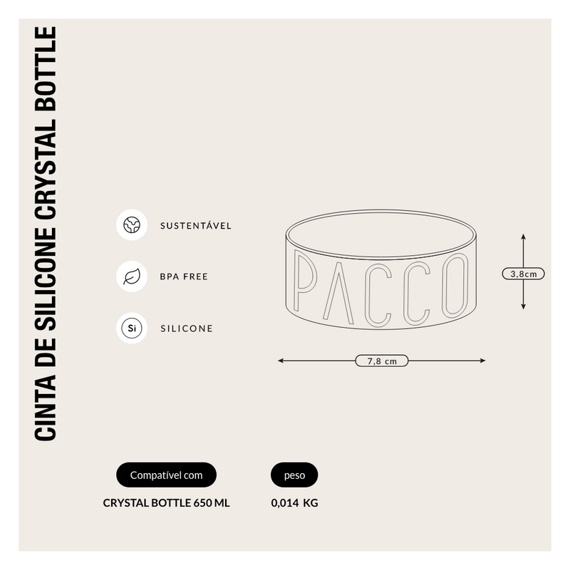 Cinta de Silicone para Garrafa Crystal 650ml