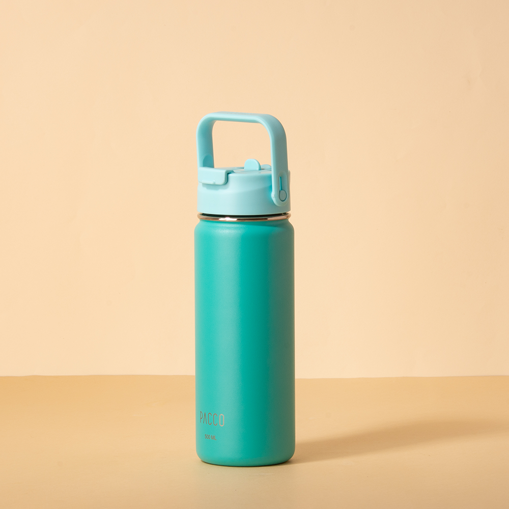 Hydra Duo - Garrafa Térmica Hydra V2 Turquesa 500ml e Tampa Duo Nuvem