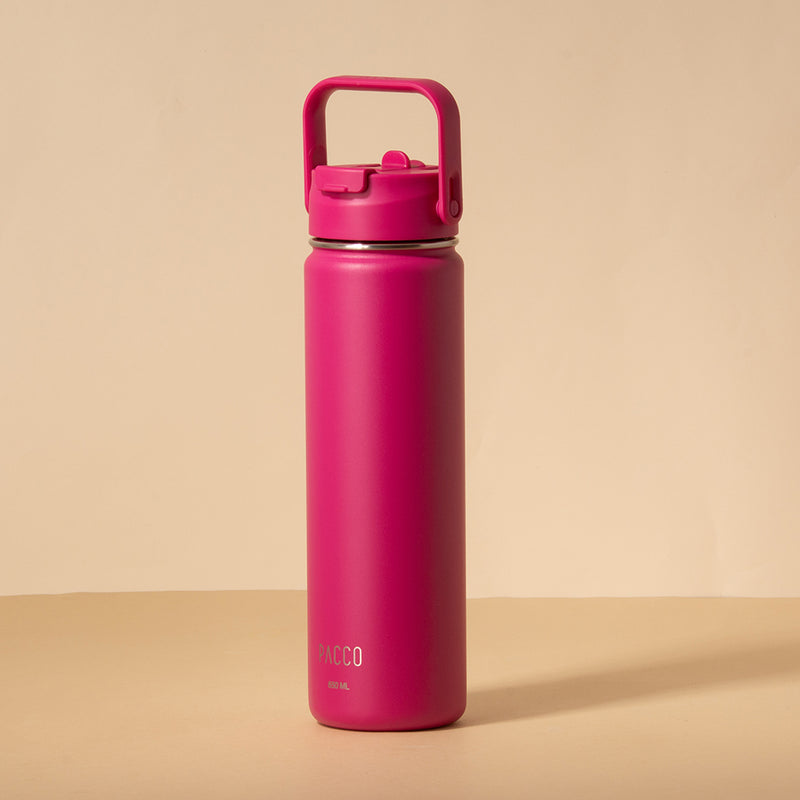 Hydra Duo - Garrafa Térmica Hydra V2 Fúcsia 650ml e Tampa Duo Fúcsia