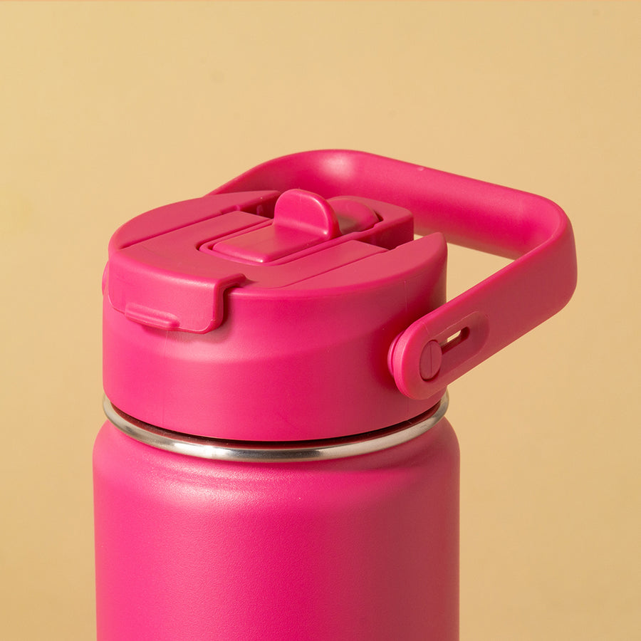 Hydra Duo - Garrafa Térmica Hydra V2 Fúcsia 650ml e Tampa Duo Fúcsia