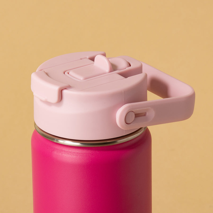 Hydra Duo - Garrafa Térmica Hydra V2 Fúcsia 650ml e Tampa Duo Sweet Rose