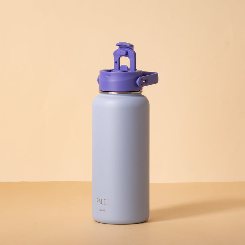 Hydra Duo - Garrafa Térmica Hydra V2 Lavanda 950ml e Tampa Duo Trust Blue