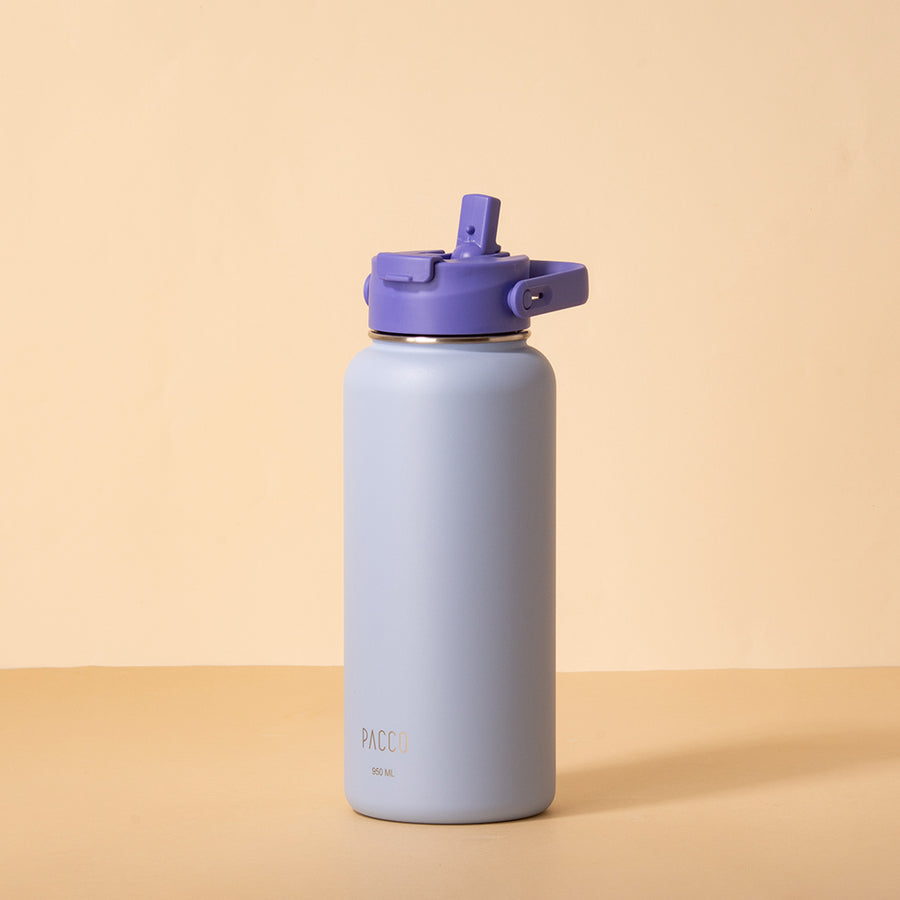 Hydra Duo - Garrafa Térmica Hydra V2 Lavanda 950ml e Tampa Duo Trust Blue