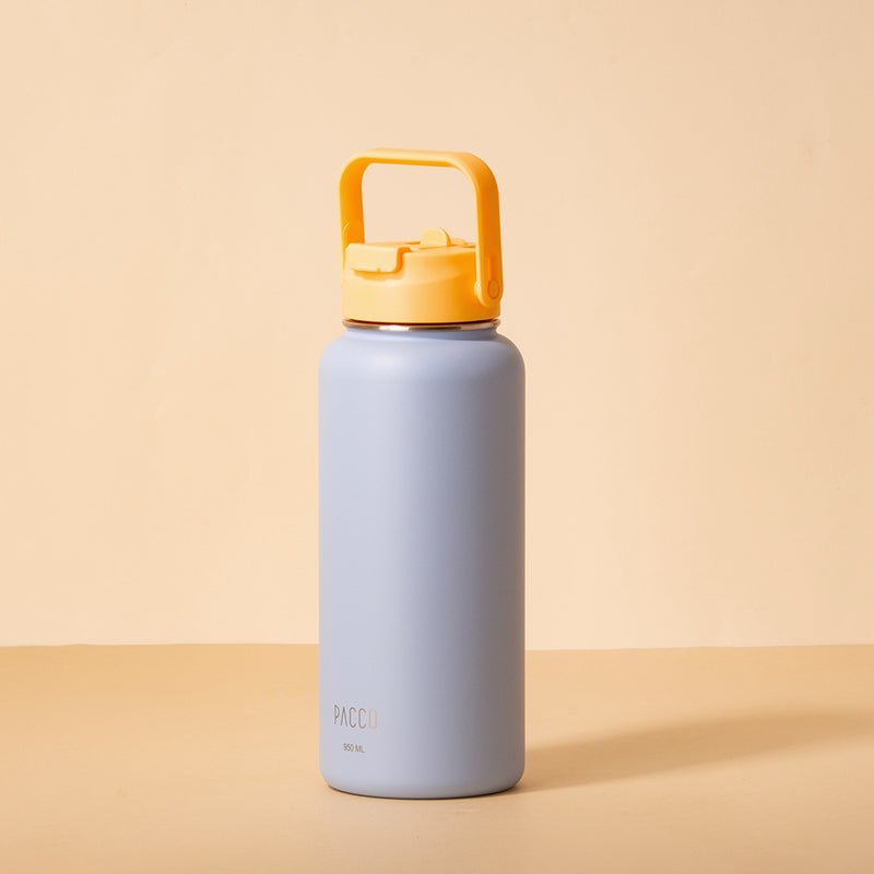 Hydra Duo - Garrafa Térmica Hydra V2 Lavanda 950ml e Tampa Duo Yellow Crush