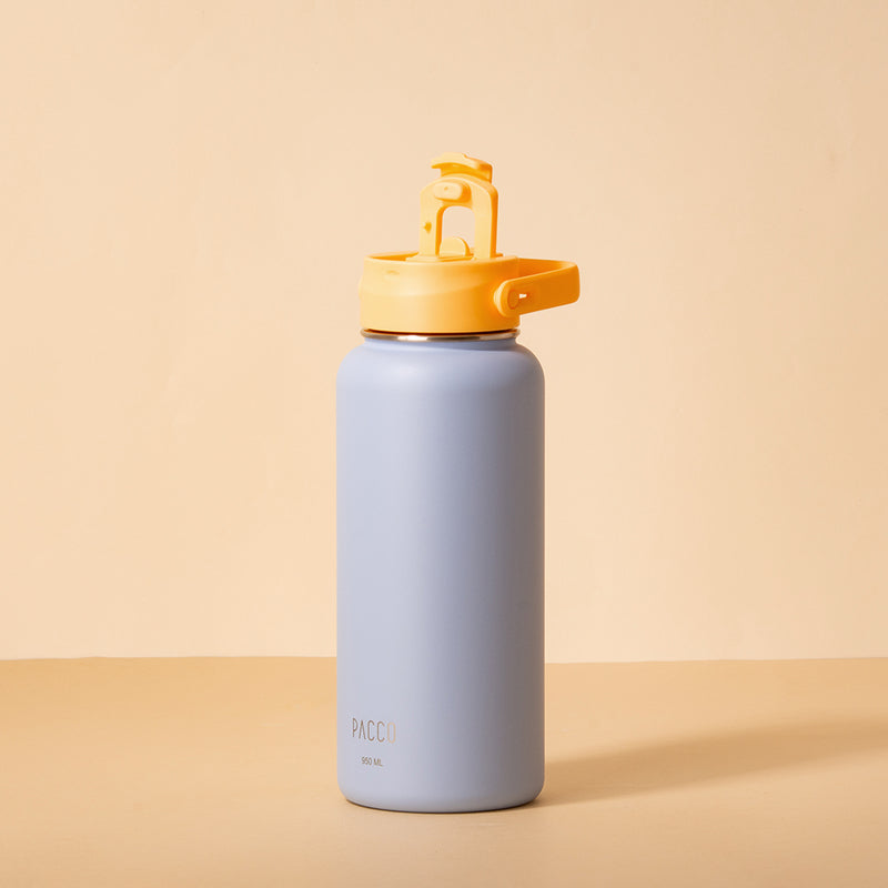 Hydra Duo - Garrafa Térmica Hydra V2 Lavanda 950ml e Tampa Duo Yellow Crush