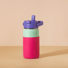 Kit Garrafa Térmica Hydra V2 350ml Menta com Tampa Duo e Capa Regular