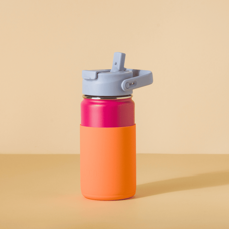 Kit Garrafa Térmica Hydra V2 350ml Fúcsia com Tampa Duo e Capa Regular