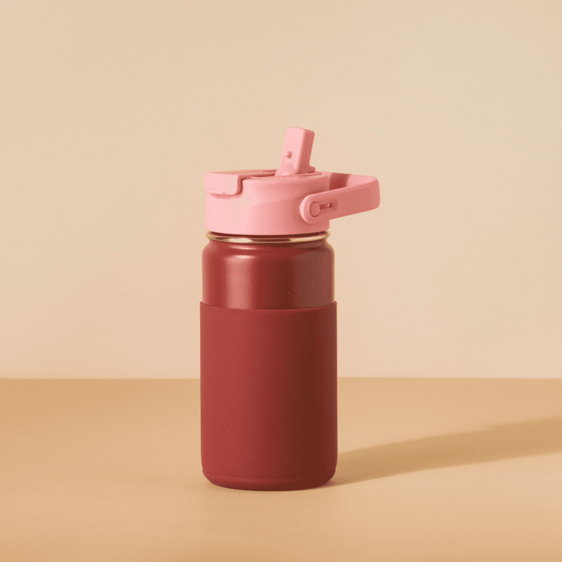 Kit Garrafa Térmica Hydra V2 350ml Terracota com Tampa Duo e Capa Regular