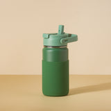 Kit Garrafa Térmica Hydra V2 350ml Verde Militar com Tampa Duo e Capa Regular